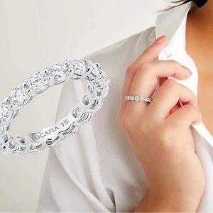 Tocara New Limited Edition Eternity Ring Sterling Silver Diami Size 5